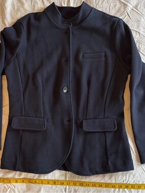 Banana Republic Navy Stand-Neck Blazer